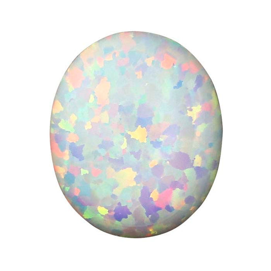 Kyocera White Opal 12 x 10mm Oval Cabochon