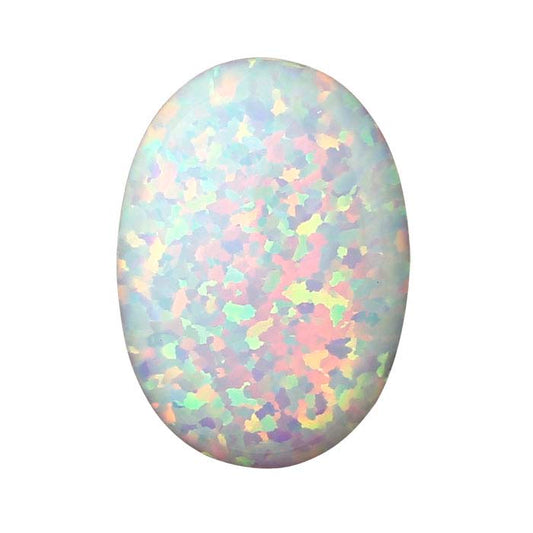 Kyocera White Opal 14 x 10mm Oval Cabochon