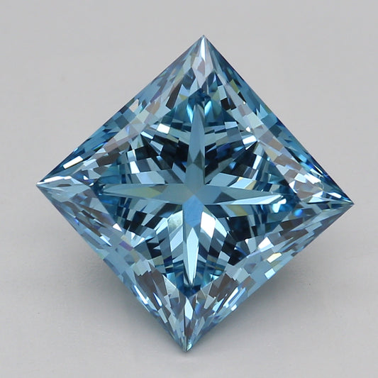 Lab-Grown Diamond 2.57ct, Princess, Blue, VVS2