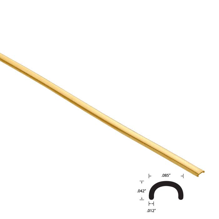 14K Yellow Gold Channel Wire, 0.53mm x 1.07mm x 0.085", 1/2-Hard