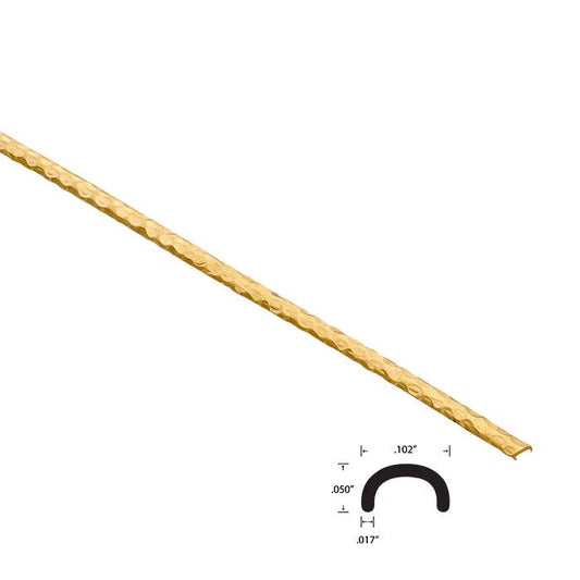 14K Yellow Gold Channel Wire, 0.43mm x 1.27mm x 0.102", 1/2-Hard