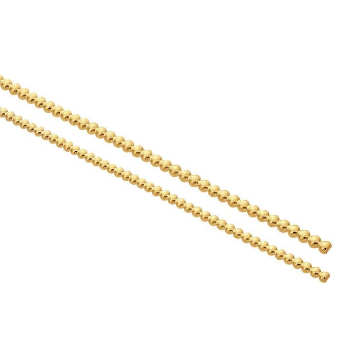 14K Yellow Gold 1.6mm Half-Bead Wire, Dead-Soft