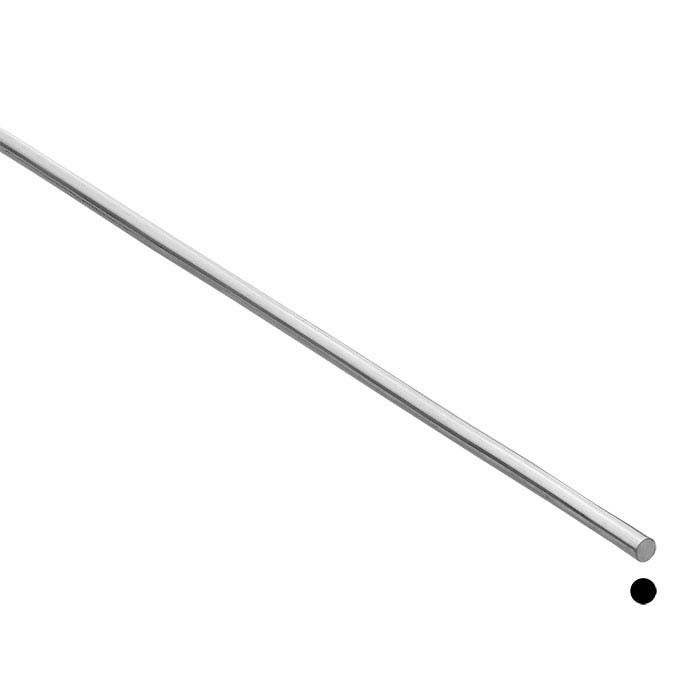 14K White Gold Round Wire, 1.29mm, Dead-Soft