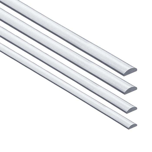 14K White Gold 5 x 1.5mm Half-Round Sizing Stock, 1/2-Hard