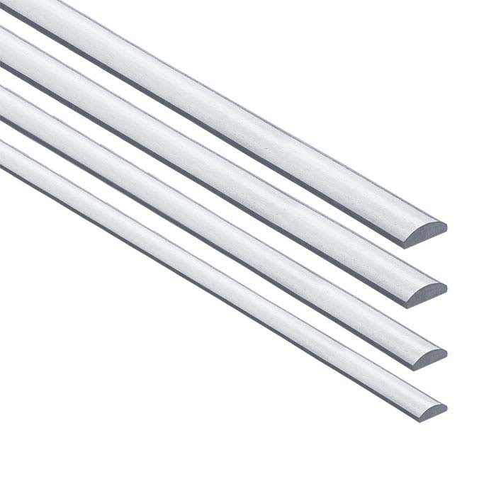 14K White Gold 6 x 2.5mm Half-Round Sizing Stock, 1/2-Hard