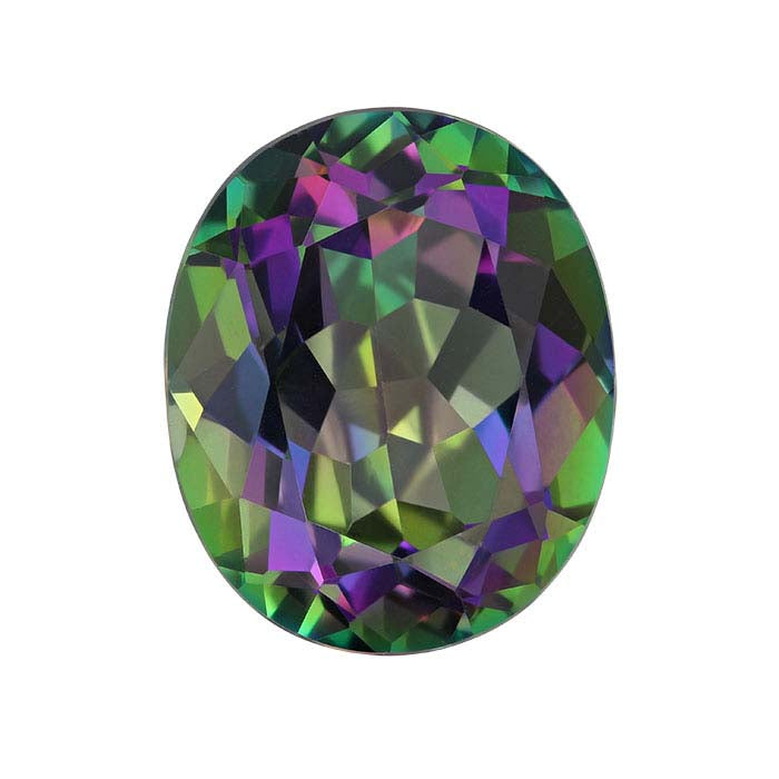 Azotic Green Mystic™ Topaz Oval Faceted Gemstone