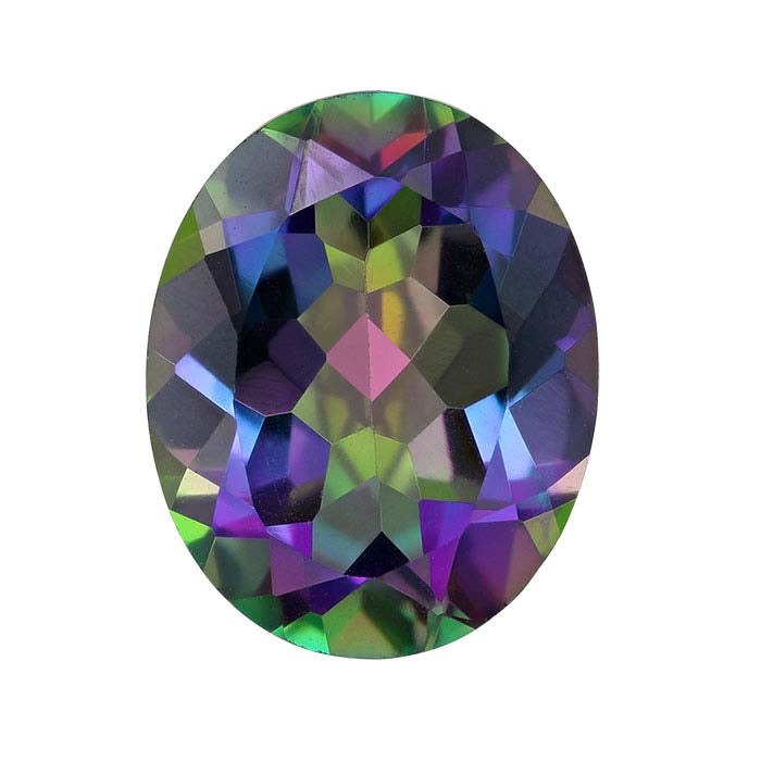 Azotic Green Mystic™ Topaz Oval Faceted Gemstone