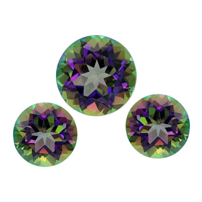 Azotic Green Mystic™ Topaz Round Faceted Gemstone