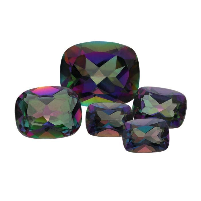 Azotic Green Mystic™ Topaz Cushion Faceted Gemstone