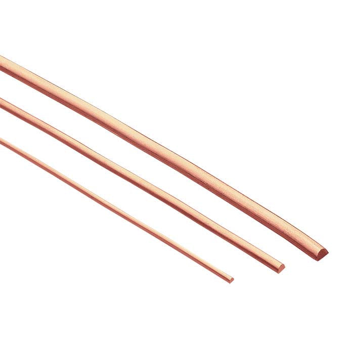14K Rose Gold Half-Round Wire, 2.05mm, Dead-Soft