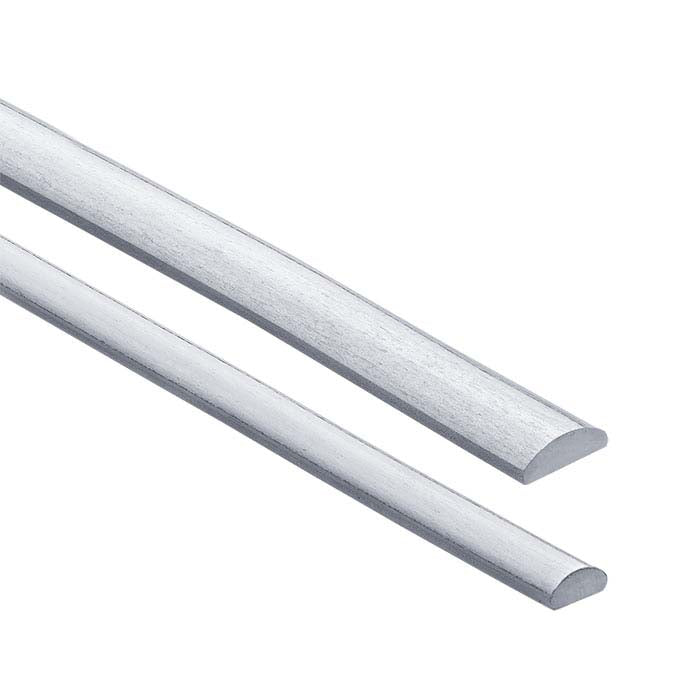 18K White Gold Half-Round Sizing Stock, 1/2-Hard