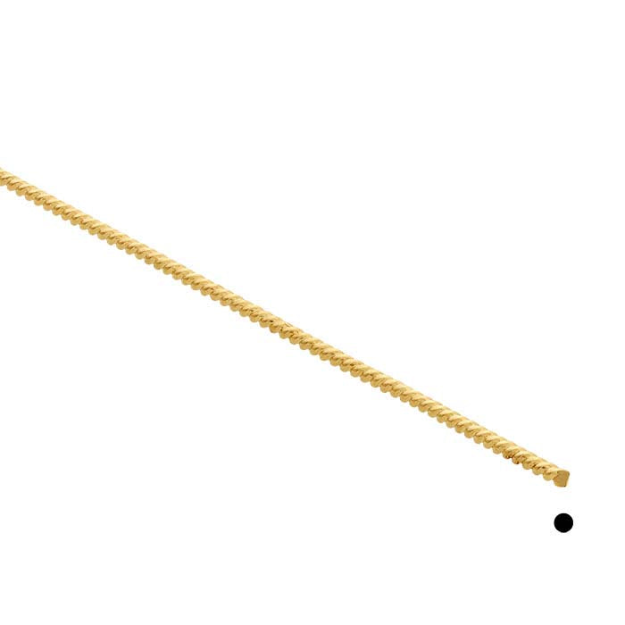 18K Yellow Gold Twist-Pattern Wire, 1.02mm, Dead-Soft