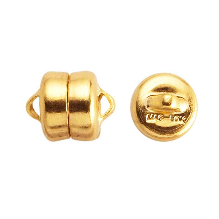 Brass Yellow Gold-Plated Mag-Lok Button Magnetic Clasp