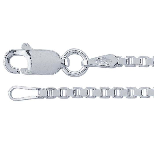 Sterling Silver 1.7mm Diamond-Cut Venetian Box Chain