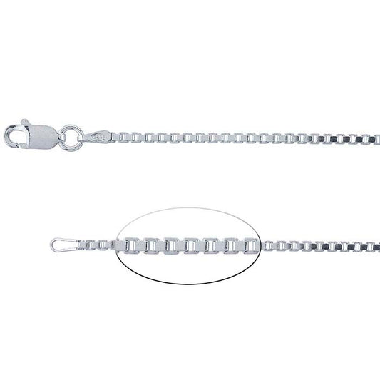 Sterling Silver 1.7mm Diamond-Cut Venetian Box Chain
