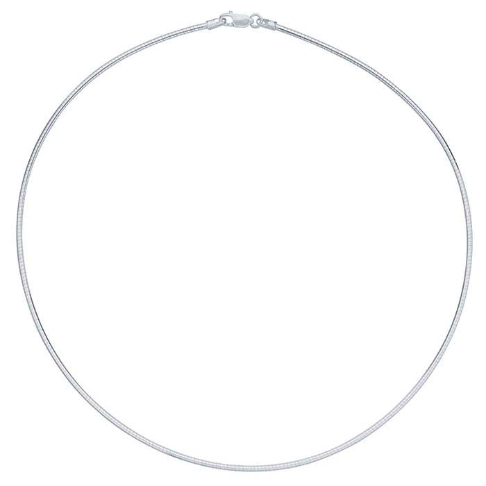 Sterling Silver Omega Round Neck Chain