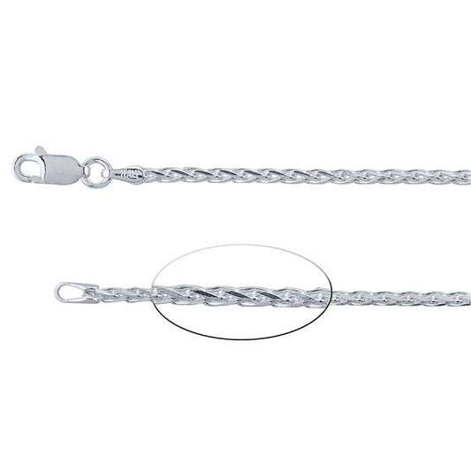 Sterling Silver Diamond-Cut Wheat Chain