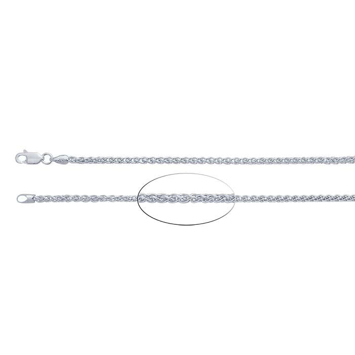 Sterling Silver Round Wheat Chain
