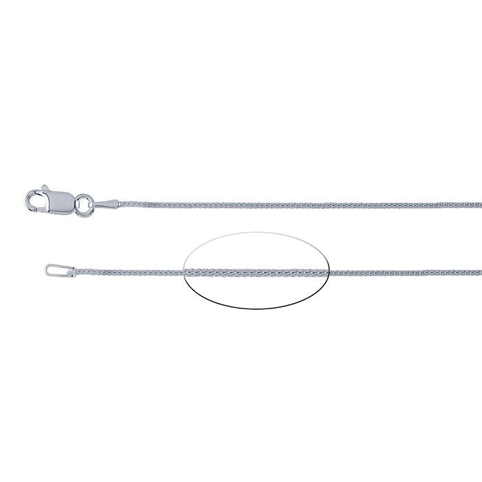 Sterling Silver 1mm Round Foxtail Chain