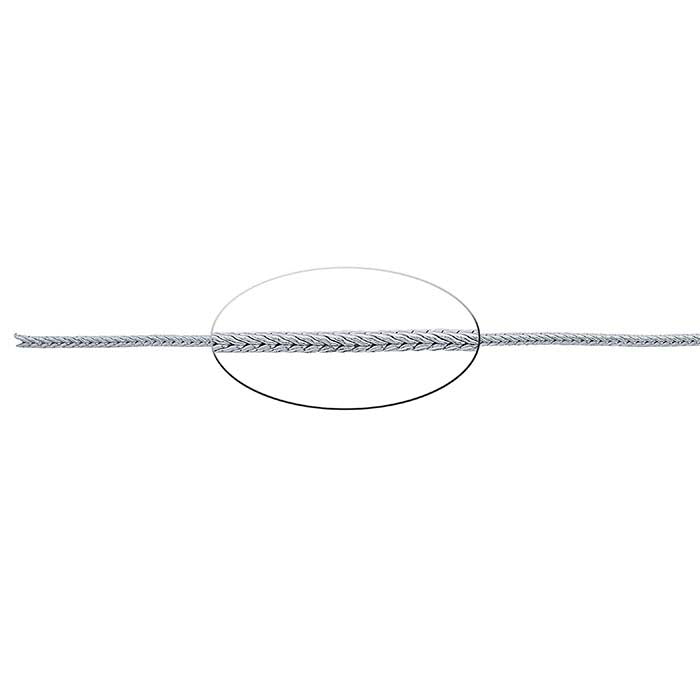 Sterling Silver 1.2mm Round Foxtail Chain, By the Foot