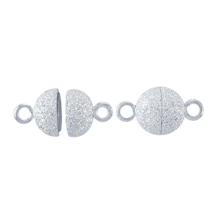 Sterling Silver 11 x 6mm Round Stardust Magnetic Clasp