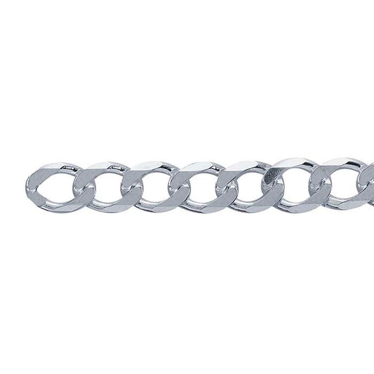Sterling Silver 4.5mm Beveled Curb Chain, By the Foot