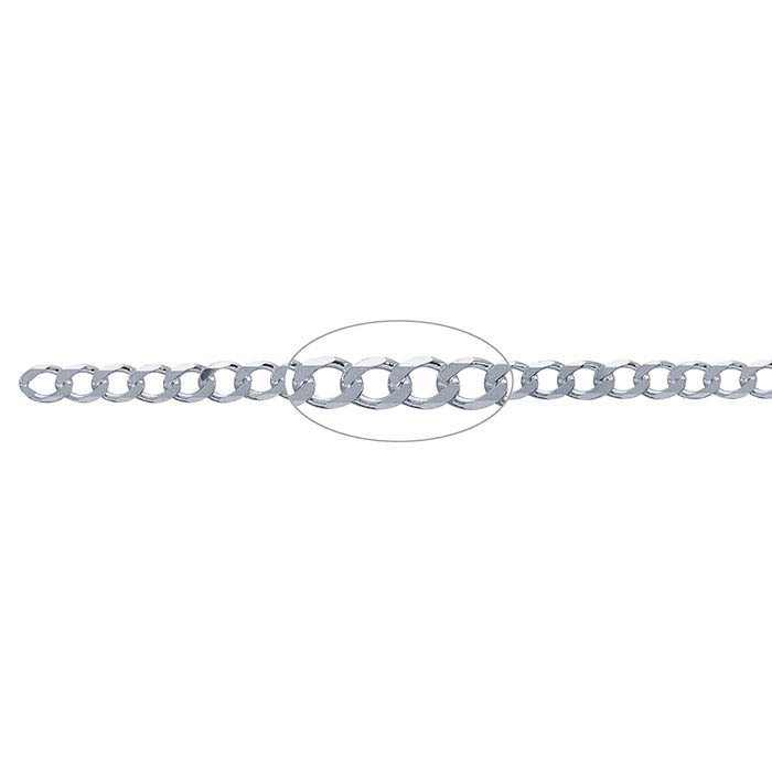 Sterling Silver Beveled Curb Chain