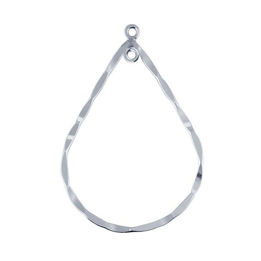 Sterling Silver Hammered Teardrop Component