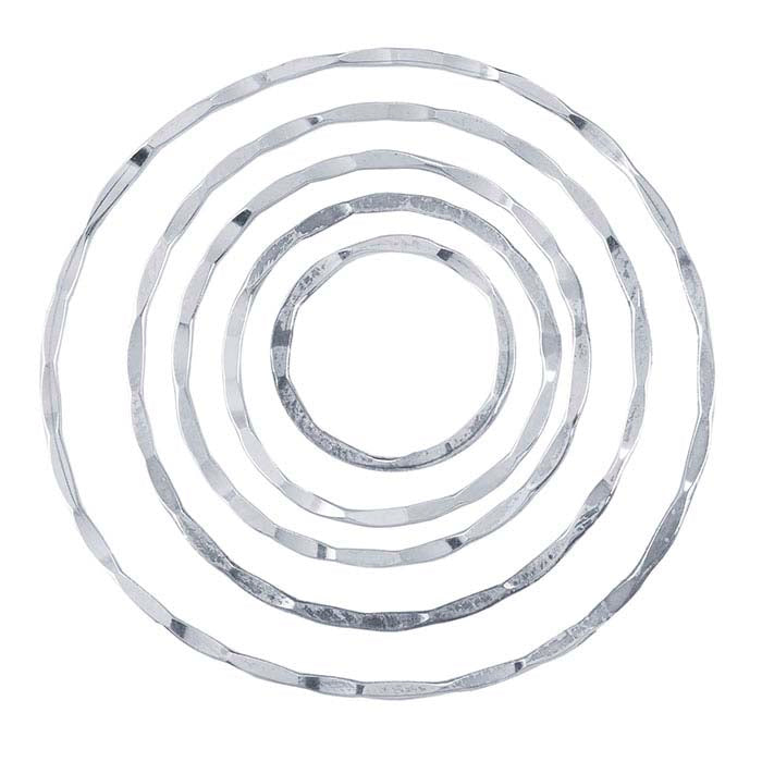 Sterling Silver Dapped Concentric Round Component Set