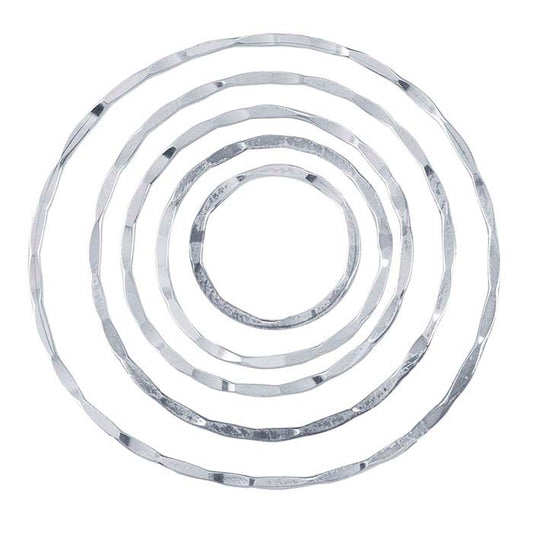 Sterling Silver Dapped Concentric Round Component Set