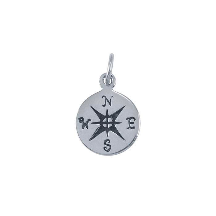 Sterling Silver Compass Rose Charm