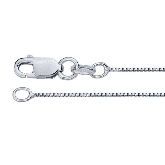Sterling Silver Rhodium-Plated 0.6mm Venetian Box Chain