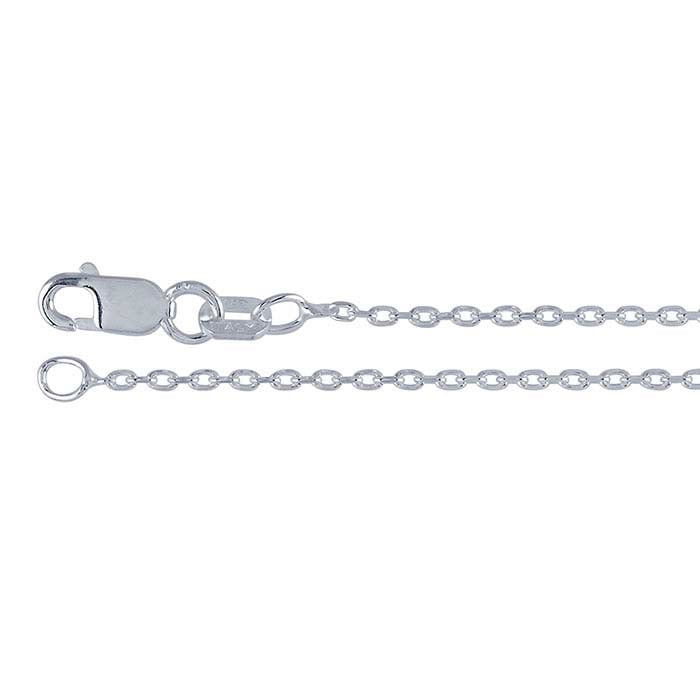 Sterling Silver Beveled Oval Cable Chain