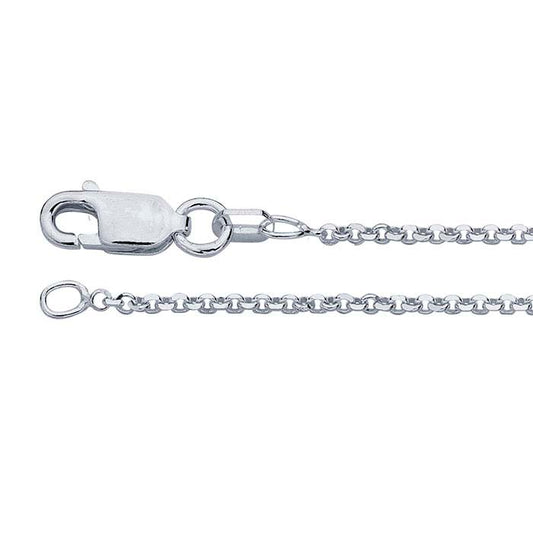 Sterling Silver 1,5 mm Diamantskuren Rund Rolo-kedja