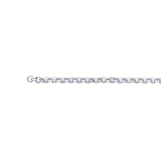 Sterling Silver 1,5 mm Diamantskuren Rund Rolo-kedja, Per Fot