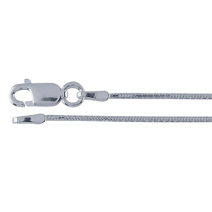 Catena a serpente con giunture, taglio diamante, ottagonale da 1mm in argento sterling