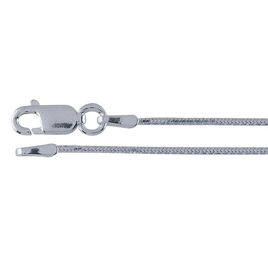 Catena a serpente con giunture, taglio diamante, ottagonale da 1mm in argento sterling