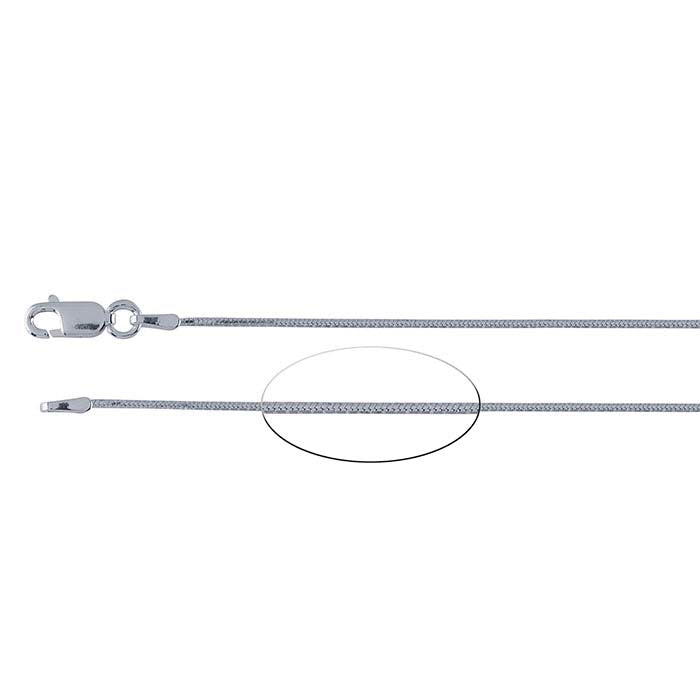 Catena a serpente con giunture, taglio diamante, ottagonale da 1mm in argento sterling