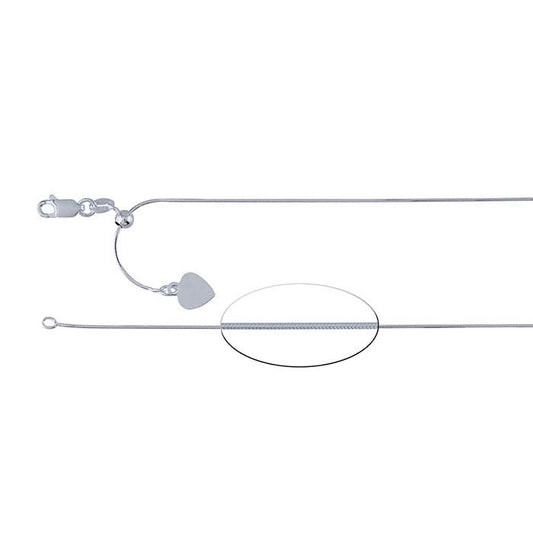 Catena a serpente saldata a otto lati in argento sterling 1mm, regolabile