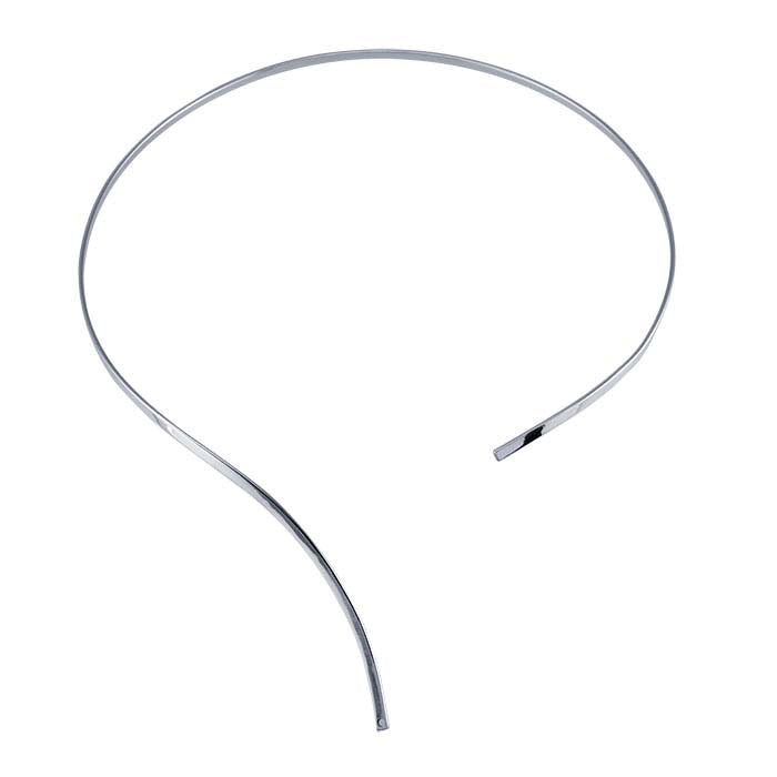Halsring i sterlingsilver 2,7 x 1,2 mm platt rundtråd med hål