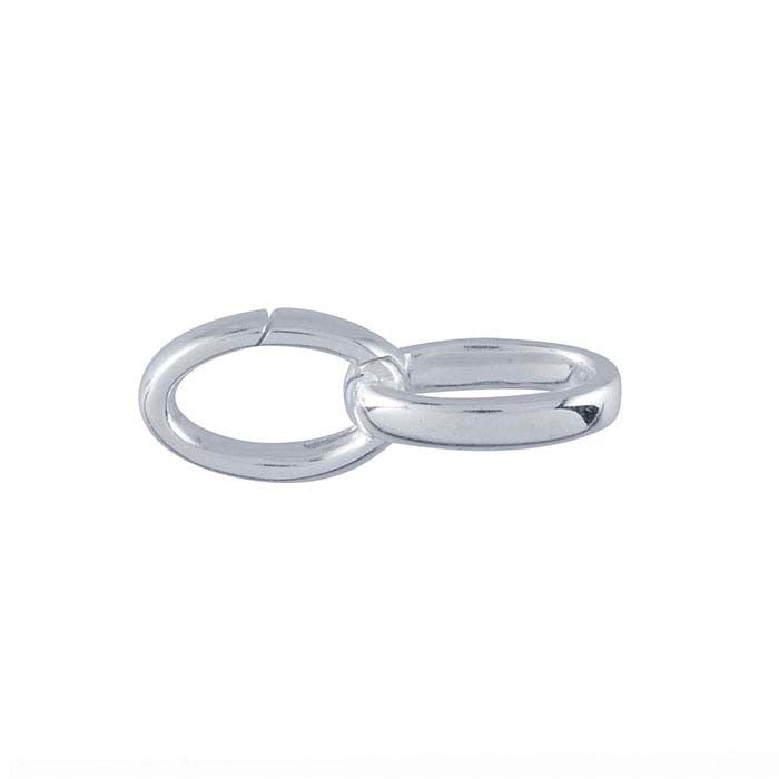 Sterling Silver Two-Ring Oval Link Component with Hinged Ring