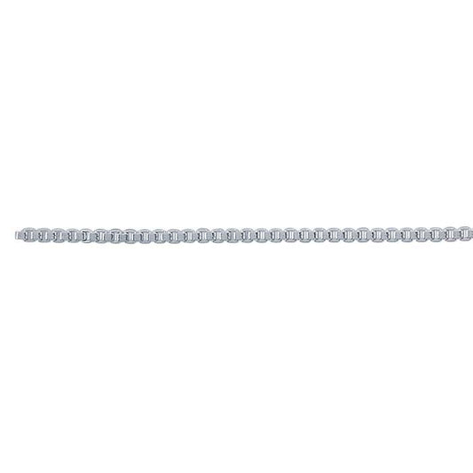 Sterling Silver 0,7 mm venetiansk boxkedja, per fot