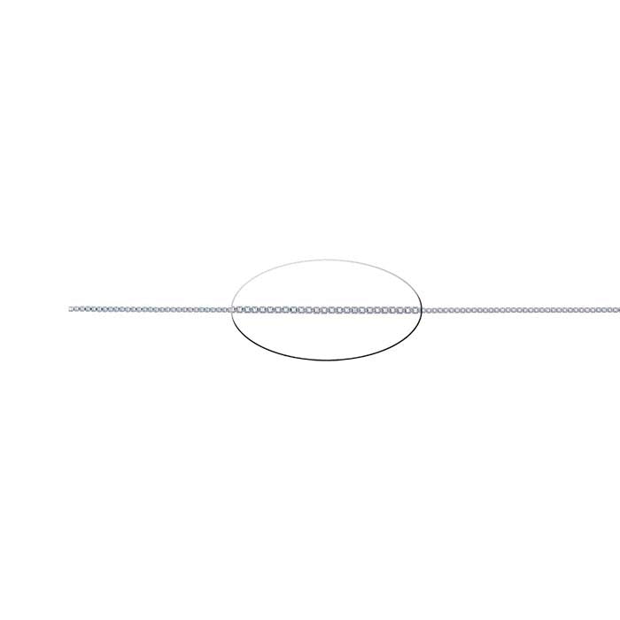 Catena a scatola veneziana in argento sterling 0,7 mm, al piede