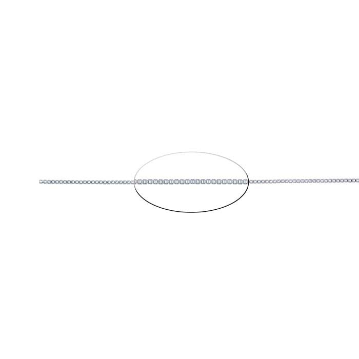 Catena a scatola veneziana in argento sterling 0,85 mm, al piede