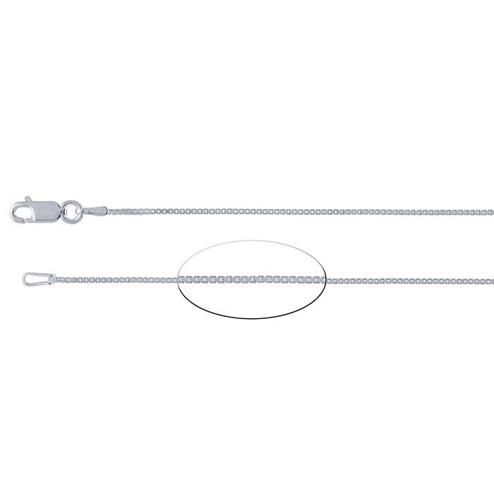 Sterling Silver 0.89mm Diamond-Cut Venetian Box Chain