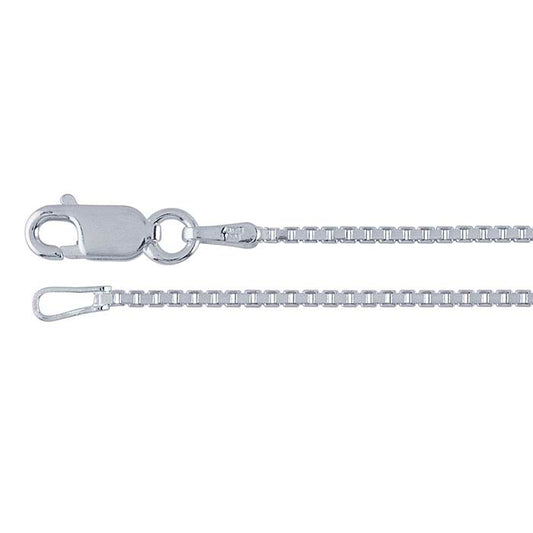 Sterling Silver 1.15mm Diamond-Cut Venetian Box Chain