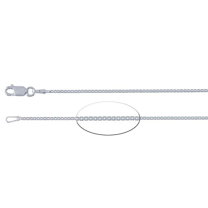 Sterling Silver 1.15mm Diamond-Cut Venetian Box Chain
