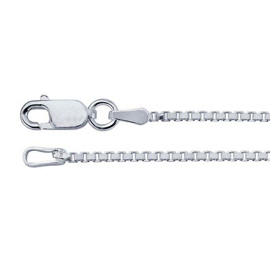 Sterling Silver 1.3mm Diamond-Cut Venetian Box Chain