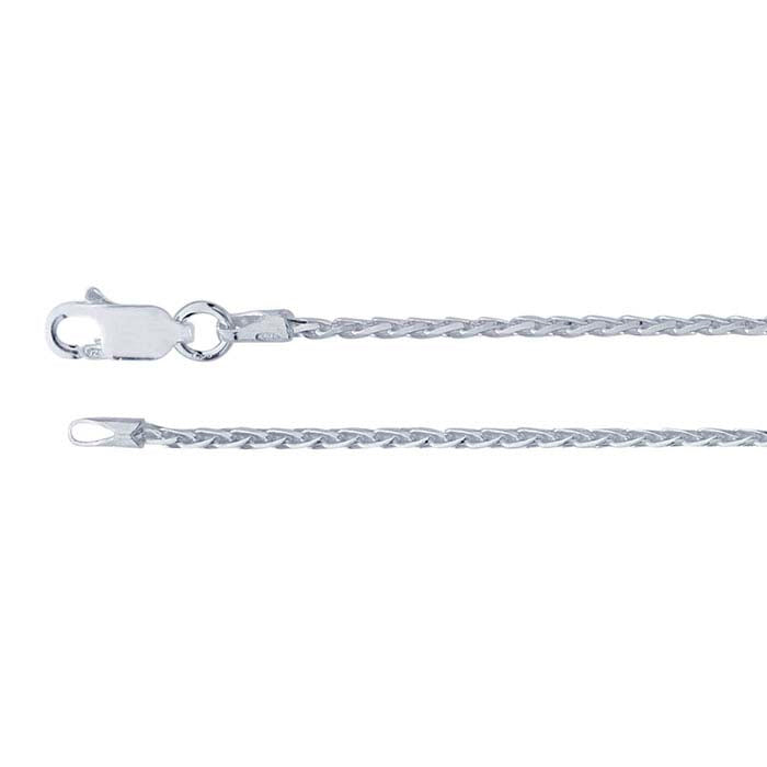 Sterling Silver 1.5mm Diamond-Cut Wheat Chain