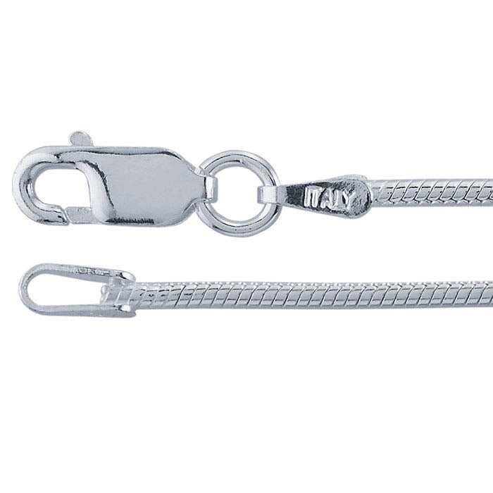Sterling Silver 1.3mm Round Seamed Snake Chain